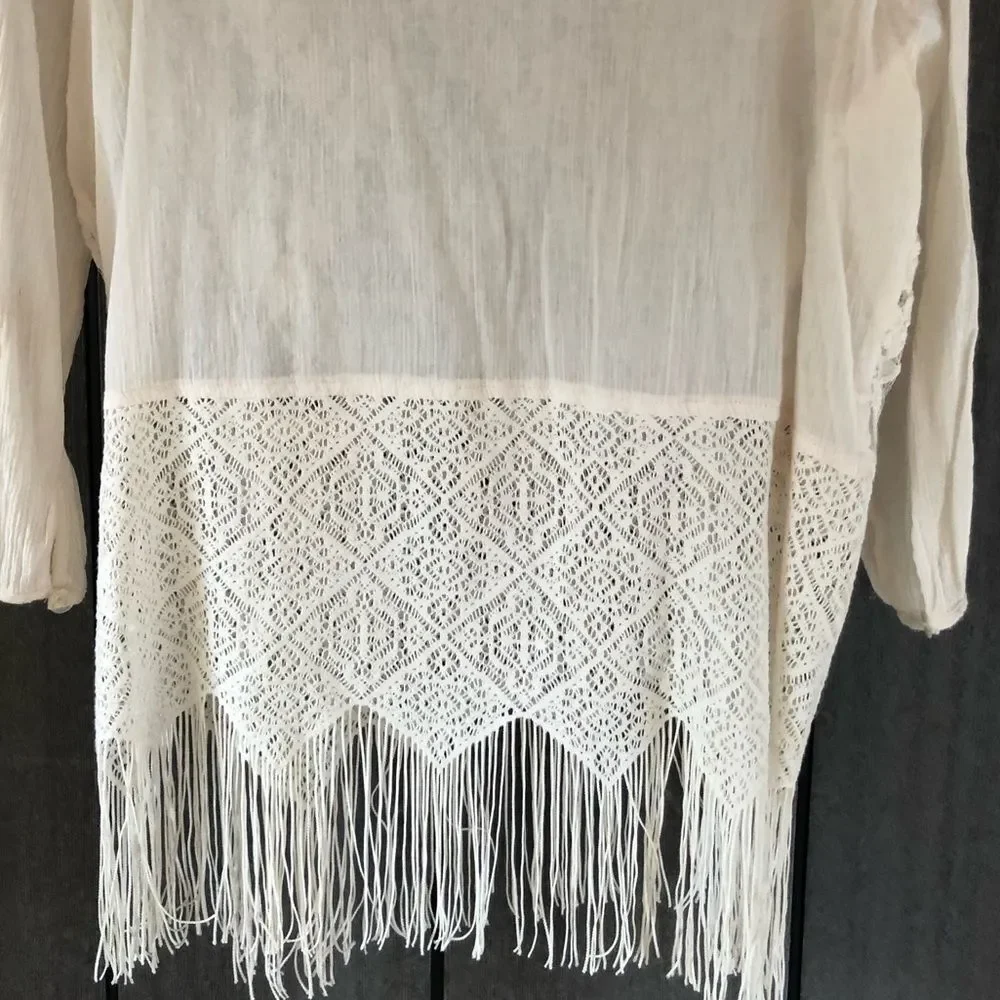 Free People Lace Top With Fringe‎